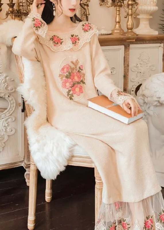 Modern Apricot Embroidered Floral Patchwork Tulle Knit Long Sweater Spring Faux Fur Fabric Real Fur Fabric Shearling Fabric Modern Apricot Embroidered Floral Patchwork Tulle Knit Long Sweater Spring Faux Fur Fabric Real Fur Fabric Shearling Fabric