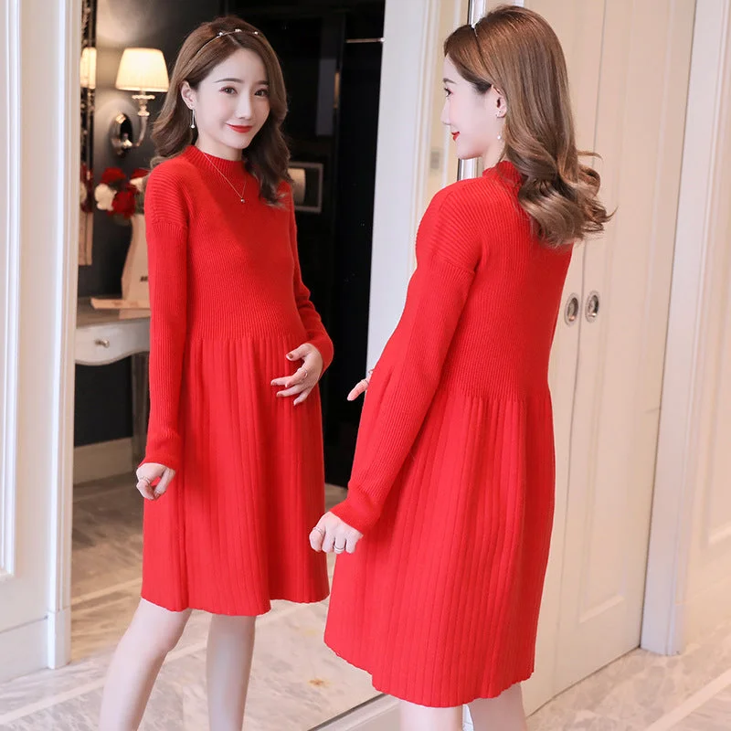 NiDELL Autumn Clothes for Pregnant Women . Fashionable New Sweater Mid-Length Korean Style Loose Autumn and Winter Bottoming Dress Boat Neck Shawl Collar Notched Collar NiDELL Autumn Clothes for Pregnant Women . Fashionable New Sweater Mid-Length Korean Style Loose Autumn and Winter Bottoming Dress Boat Neck Shawl Collar Notched Collar