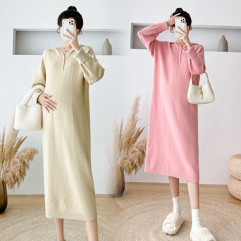 NiDELL Maternity Dress . New Autumn and Winter Clothes for Pregnant Women Fashion Korean Casual Sweater Loose Midi Dress Wool Fabric Cashmere Fabric Tweed Fabric NiDELL Maternity Dress . New Autumn and Winter Clothes for Pregnant Women Fashion Korean Casual Sweater Loose Midi Dress Wool Fabric Cashmere Fabric Tweed Fabric