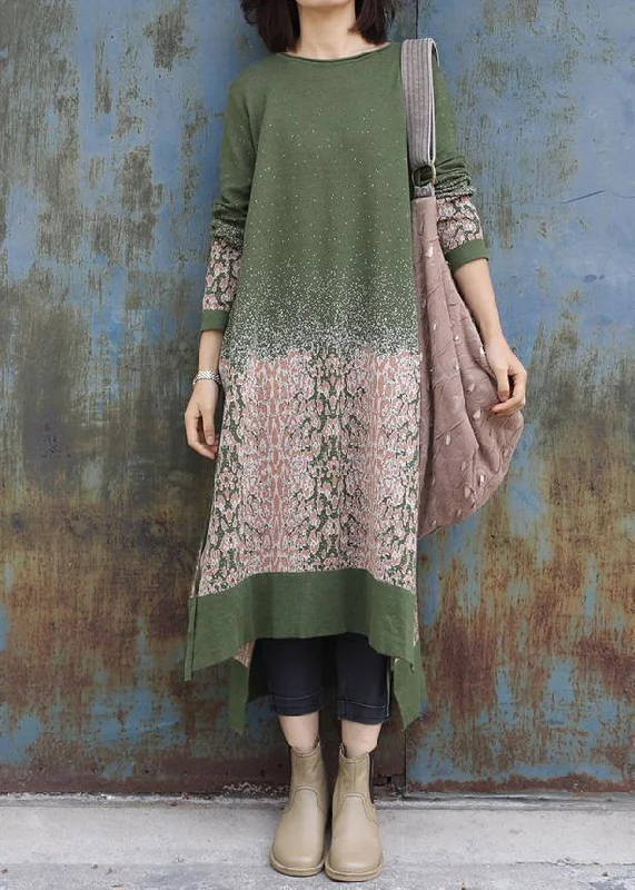 Winter green Sweater dresses Vintage side open Largo o neck sweater dress Welt Pockets Slit Pockets Flap Pockets Winter green Sweater dresses Vintage side open Largo o neck sweater dress Welt Pockets Slit Pockets Flap Pockets