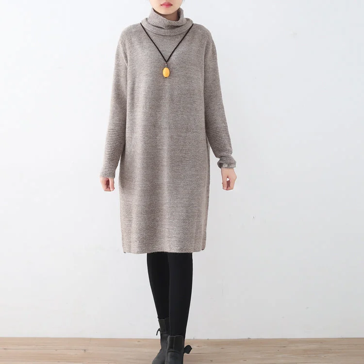 women khaki sweater dress fall fashion high neck fall dresses vintage hollow out fall dresses Cotton Fabric Linen Fabric Terry Fabric women khaki sweater dress fall fashion high neck fall dresses vintage hollow out fall dresses Cotton Fabric Linen Fabric Terry Fabric