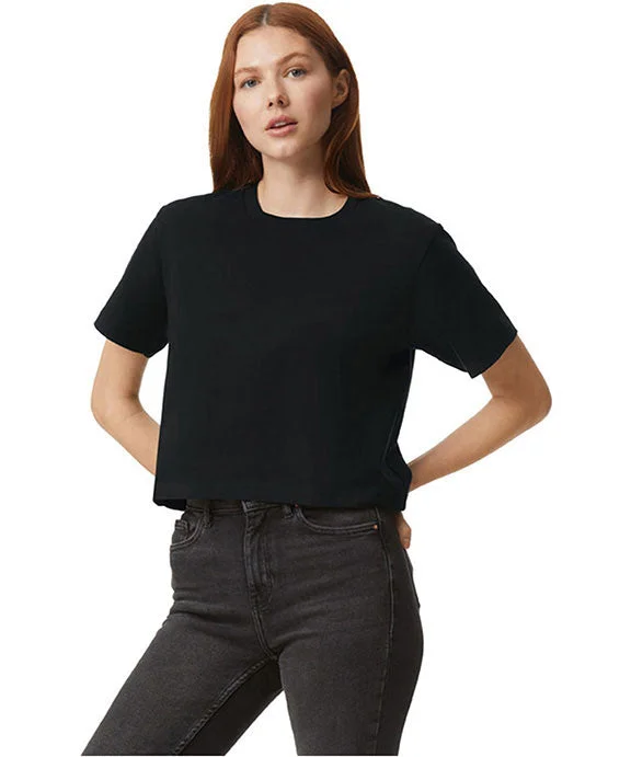 102AM - American Apparel Ladies Fine Jersey Boxy T-Shirt Ribbed T-Shirt High Neck Heavyweight 102AM - American Apparel Ladies Fine Jersey Boxy T-Shirt Ribbed T-Shirt High Neck Heavyweight