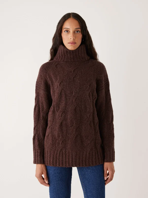 The Comfort Turtleneck Sweater in Burgundy Welt Pockets Slit Pockets Flap Pockets