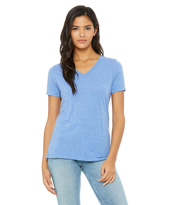 6415 - Bella + Canvas Ladies Relaxed Triblend V-Neck T-Shirt Cozy Warm Stylish