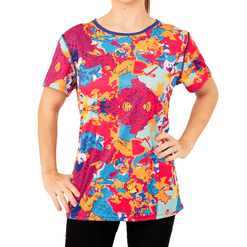 Arty Farty - Adventurous - Womens Training T-Shirt Hooded Caped Shawl Collar