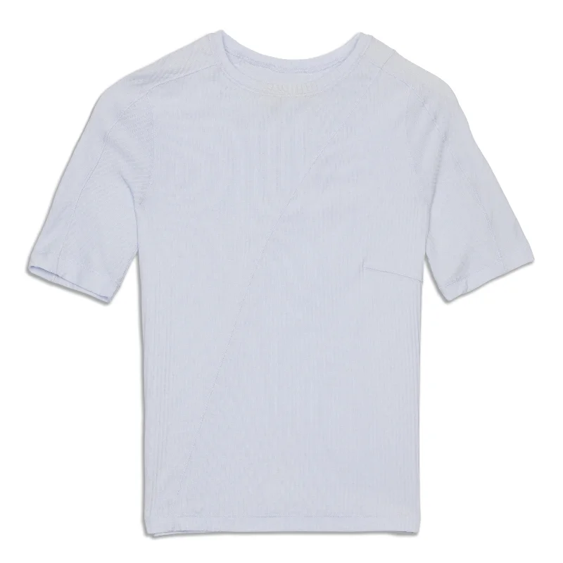 Asymmetrical Ribbed T-Shirt - Resale Real Fur Shearling Chenille