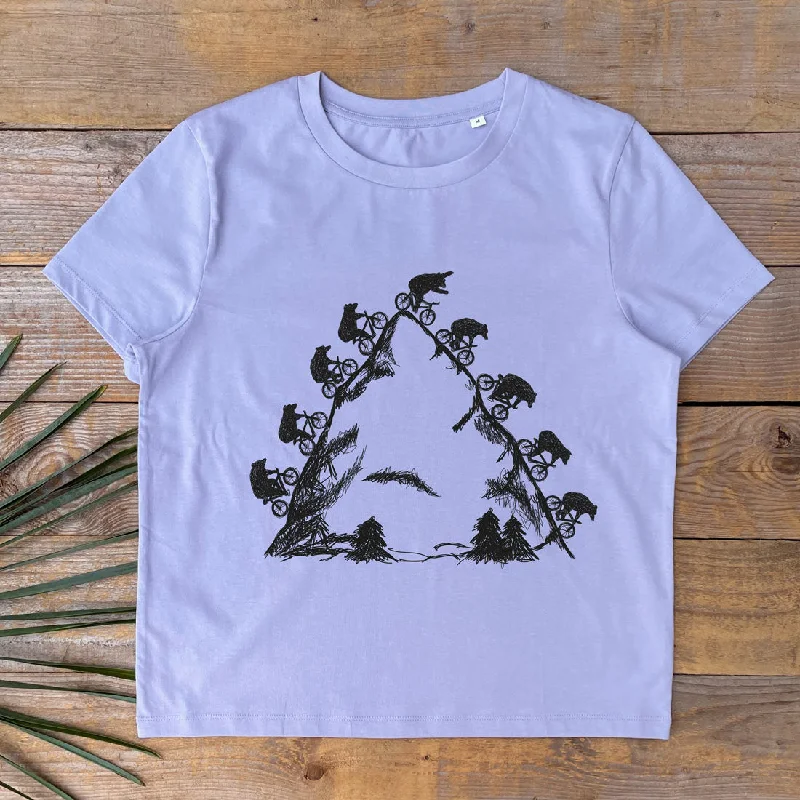 Bicycle Bear Mountain Women's T-Shirt Wool Fabric Cashmere Fabric Tweed Fabric