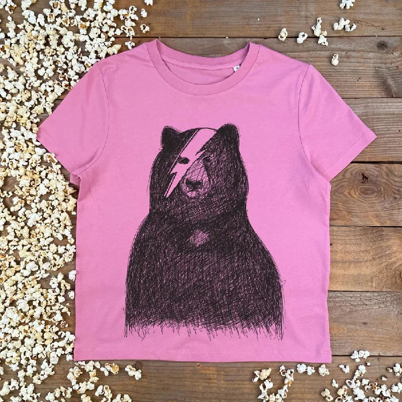 Bowie Bear Women's T-Shirt Collared Crew Neck Turtle Neck