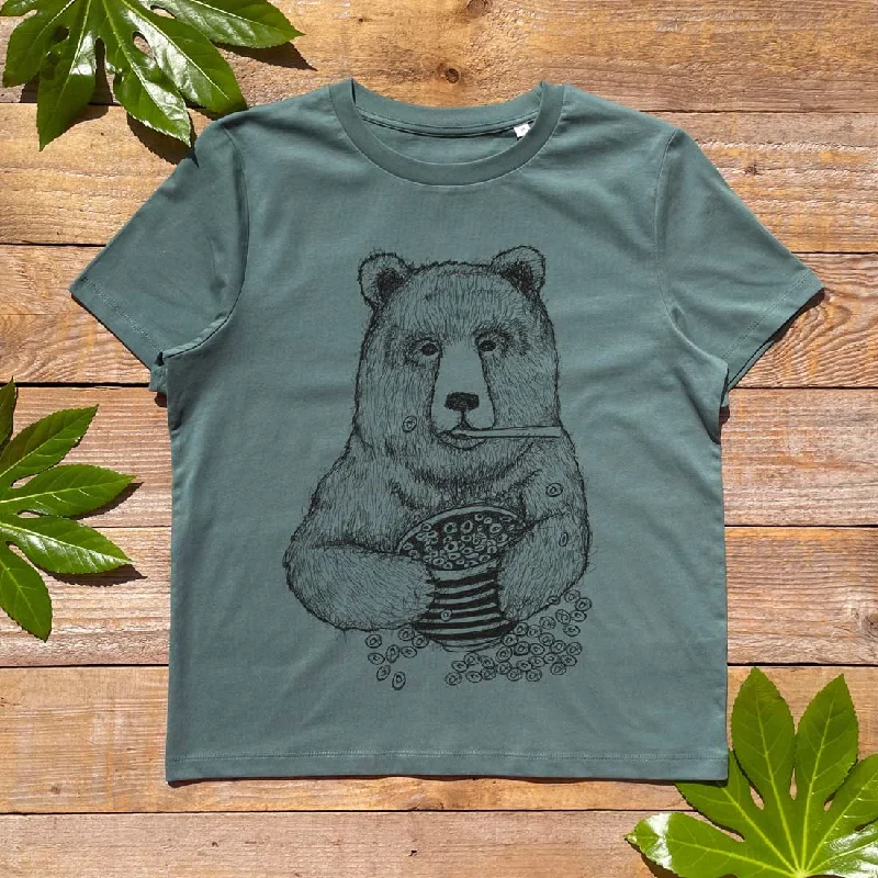 Breakfast Bear Women's T-Shirt Terry Blend Velvet Blend Canvas Blend