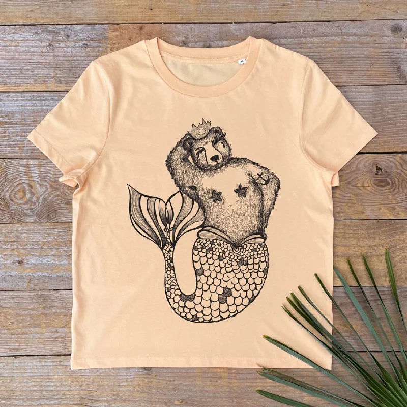 'Brian Queen of the Sea' Women's T-Shirt Real Fur Shearling Chenille