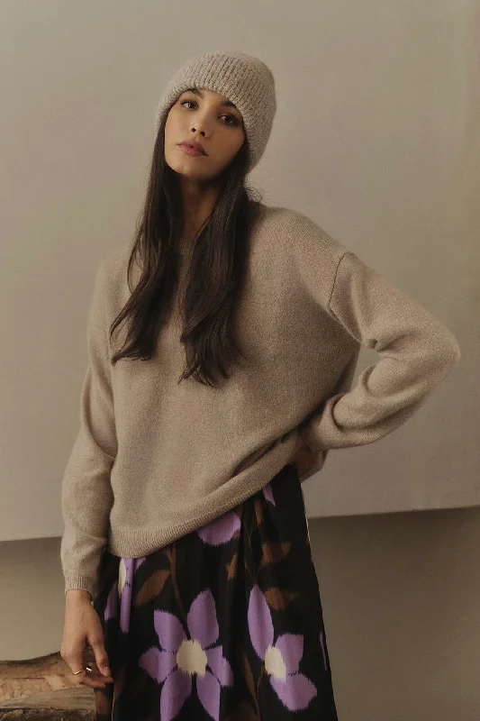 BRYNNE CASHMERE CREW NECK SWEATER Slim Fit Regular Fit Oversized