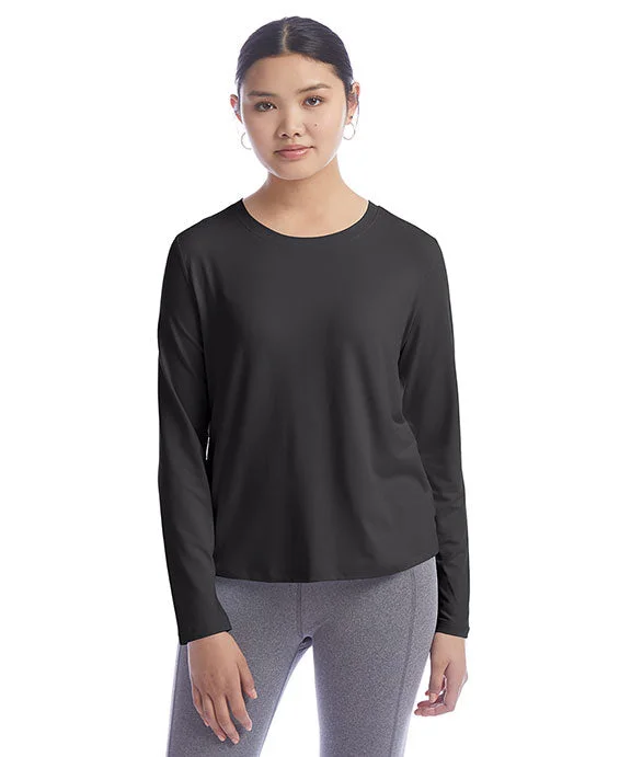 CHP140 - Champion Ladies Cutout Long Sleeve T-Shirt Collared T-Shirt Boat Neck A-Line CHP140 - Champion Ladies Cutout Long Sleeve T-Shirt Collared T-Shirt Boat Neck A-Line