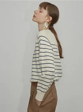 Circlofy women's cloud striped knit sweater tops autumn and winter new soft sweater inside take bottoming shirt Mesh Fabric Canvas Fabric Denim Fabric Circlofy women's cloud striped knit sweater tops autumn and winter new soft sweater inside take bottoming shirt Mesh Fabric Canvas Fabric Denim Fabric