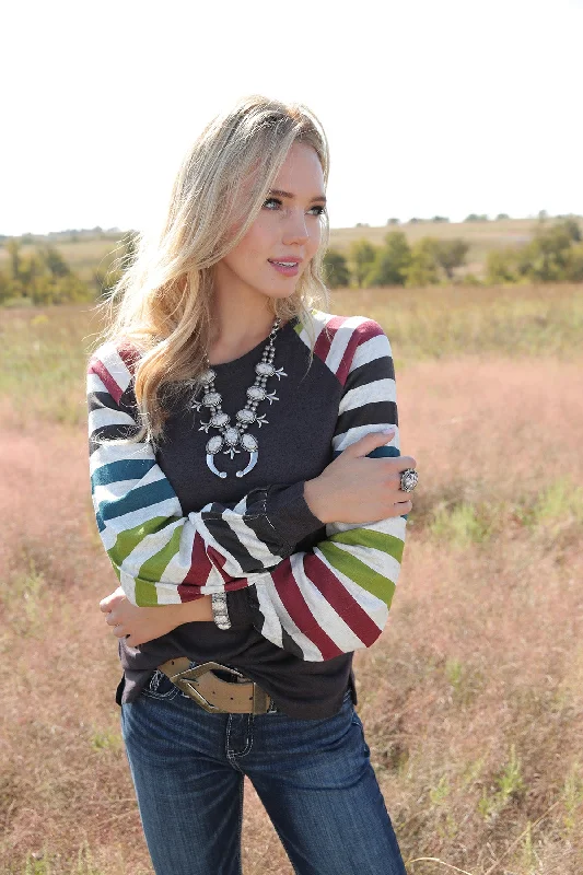 Women's Cruel Girl Sweater Knit Blouse #CTK7418001BRN Machine Wash Dry Clean Hand Wash