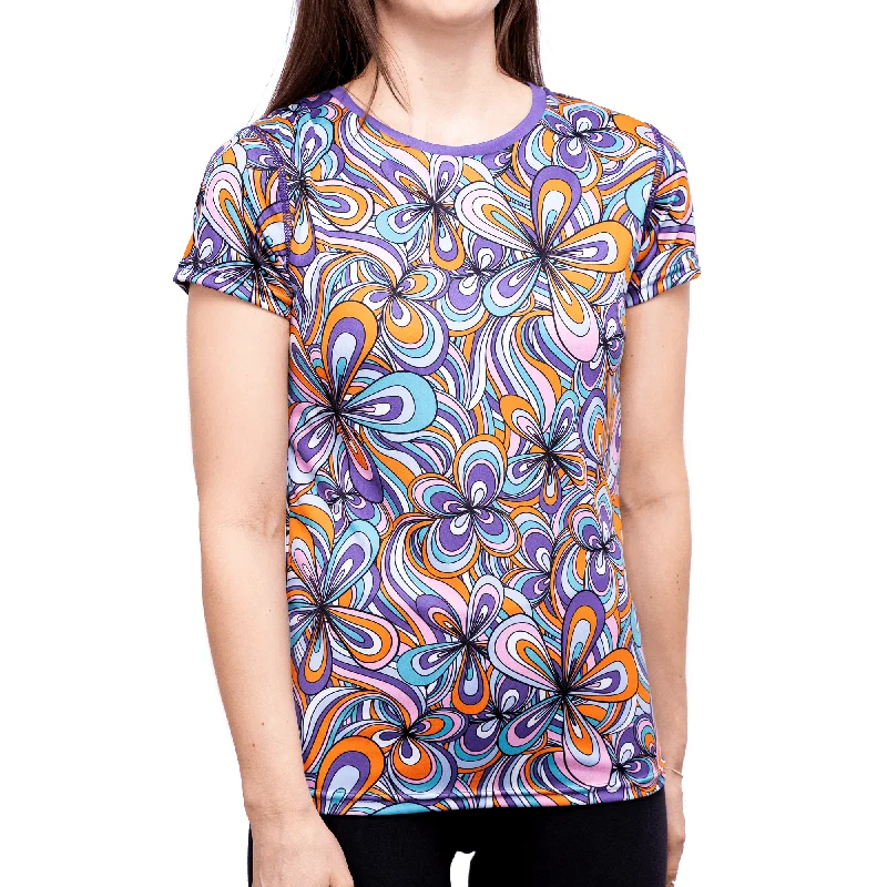 Groovy - Adventurous - Womens Training T-Shirt Solid Color Striped Floral