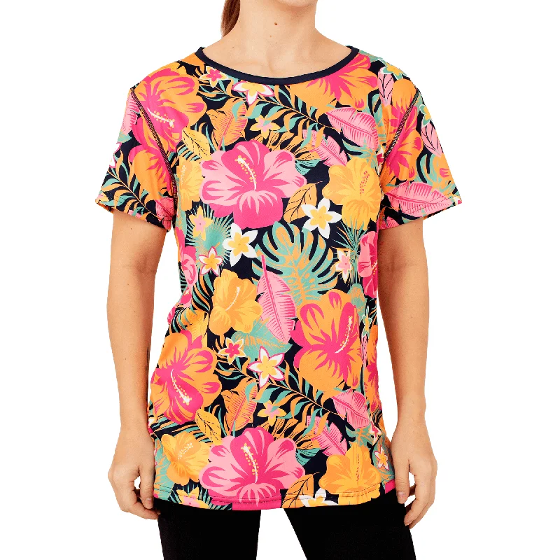 Hibiscus - Adventurous - Womens Training T-Shirt Anti-Pilling Machine Wash Handmade