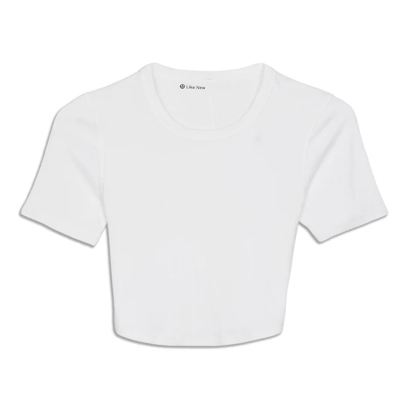 Hold Tight Cropped T-Shirt - Resale Houndstooth Herringbone Solid