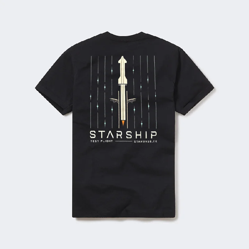 Unisex Starship Test Flight T-Shirt Wool Fabric Cashmere Fabric Tweed Fabric