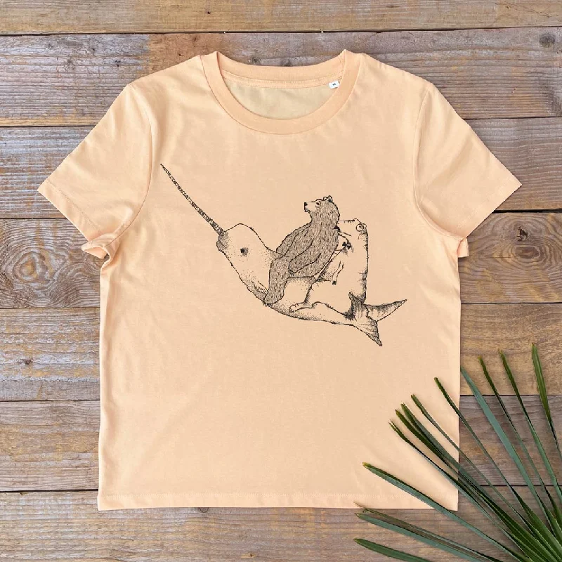 'Narwhal' Women's T-Shirt Front Pockets Side Pockets Patch Pockets