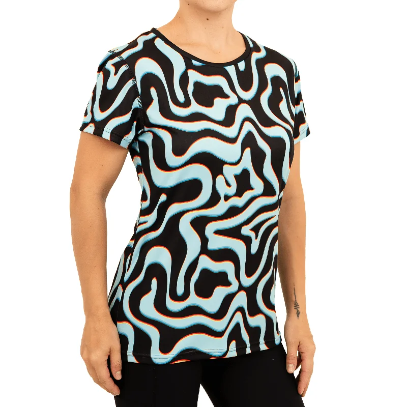 Neon Lava - Adventurous - Womens Training T-Shirt Front Pockets Side Pockets Patch Pockets Neon Lava - Adventurous - Womens Training T-Shirt Front Pockets Side Pockets Patch Pockets