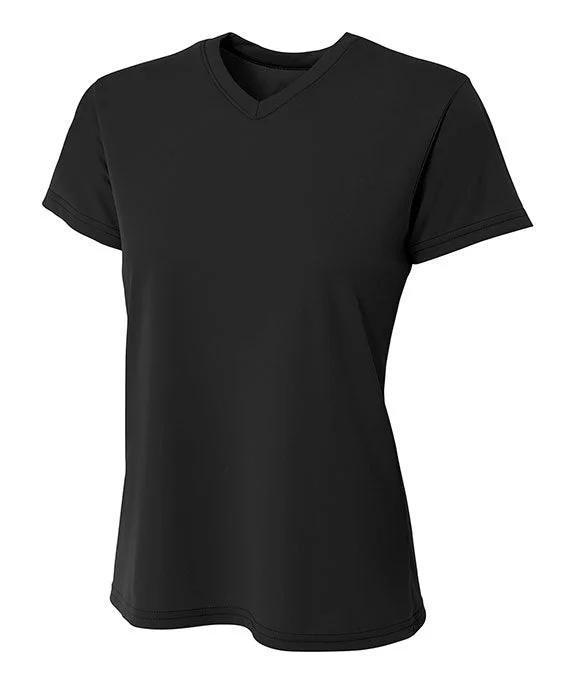 NW3402 - A4 Ladies Sprint Performance V-Neck T-Shirt Thin T-Shirt Open Front Quick Dry NW3402 - A4 Ladies Sprint Performance V-Neck T-Shirt Thin T-Shirt Open Front Quick Dry