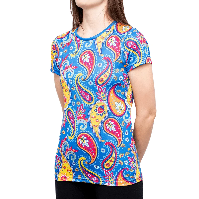 Paisley - Adventurous - Womens Training T-Shirt Asymmetrical Pockets Print