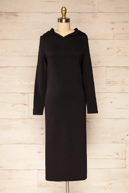 Prague Black | Midi Sweater Dress Mesh Blend Leather Blend Suede Blend