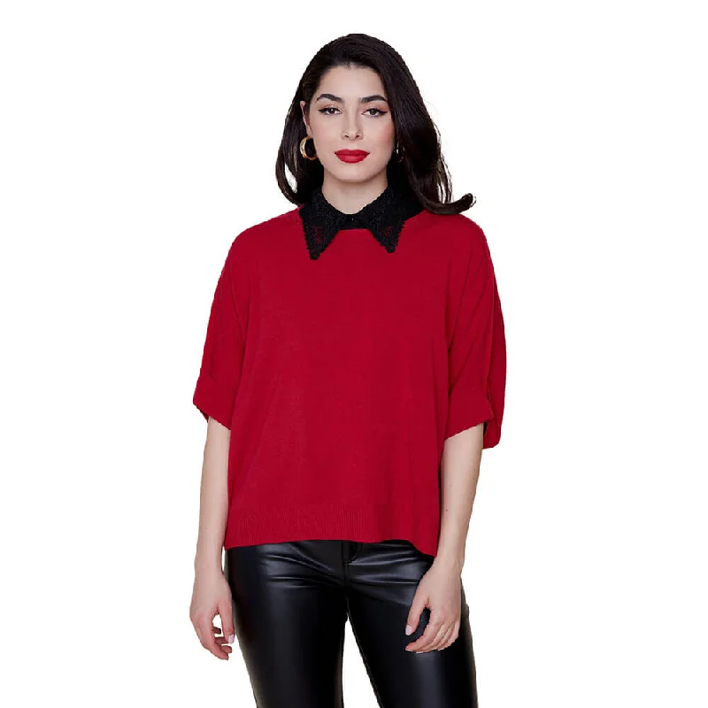 Renuar Knit Sweater - Berry Iron Safe Non-Iron Wrinkle Free