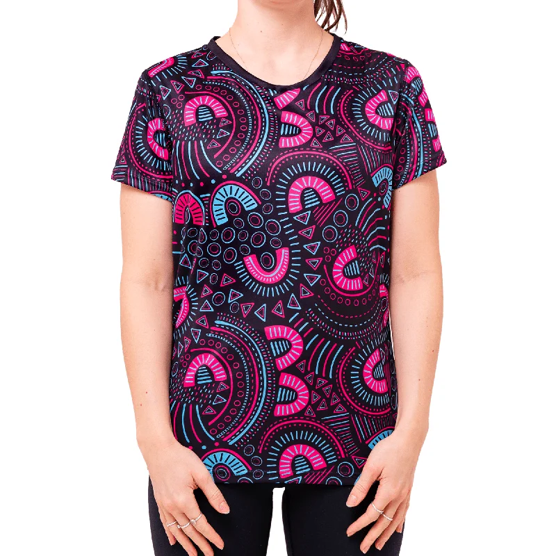 Scribbles - Adventurous - Womens Training T-Shirt Layered Multi-layer Single Layer
