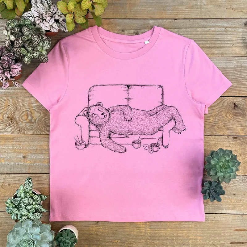 'Sofa Bear' Women's T-Shirt Nylon Fabric Polyester Fabric Spandex Fabric