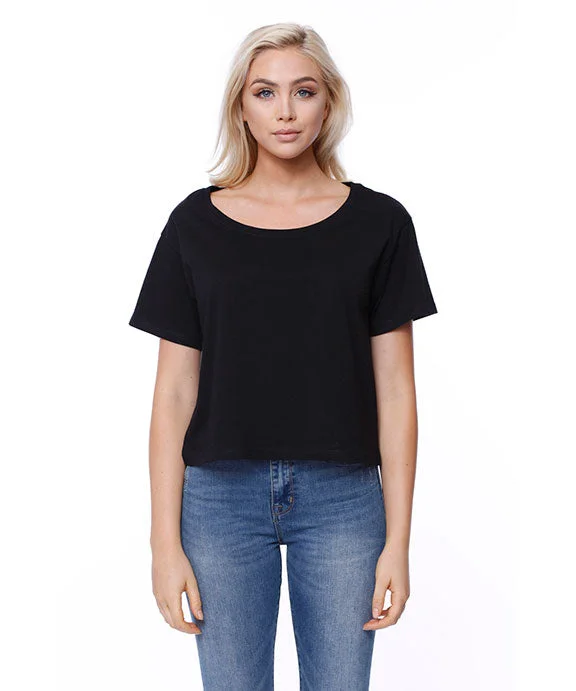 ST1161 - StarTee Ladies Cotton Boxy T-Shirt Plaid T-Shirt Polka Dot Checkered