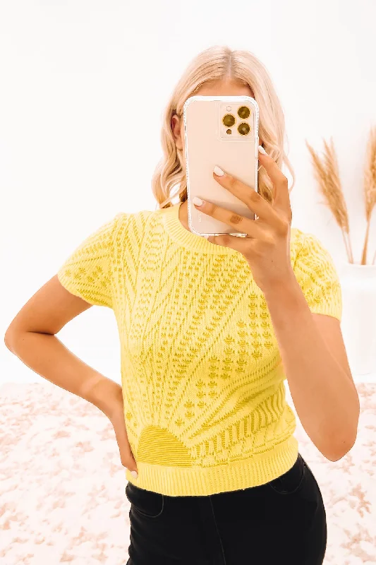 Sunset Sweater Acid Green Handmade Hand-knitted Hand-woven