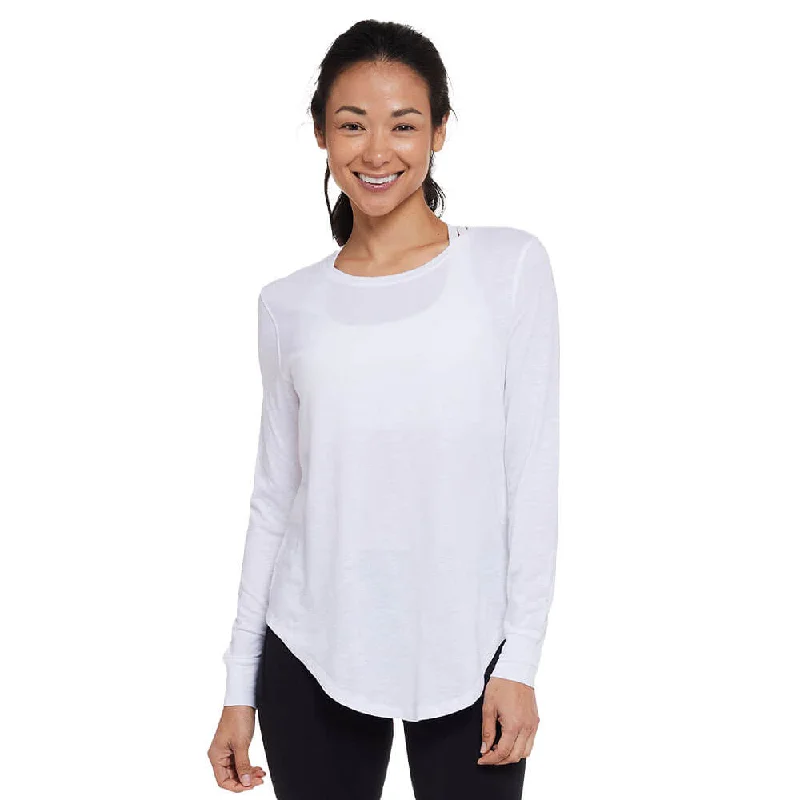 Tasc Womens Longline Long Sleeve T-Shirt - White Wool Fabric Cashmere Fabric Tweed Fabric Tasc Womens Longline Long Sleeve T-Shirt - White Wool Fabric Cashmere Fabric Tweed Fabric