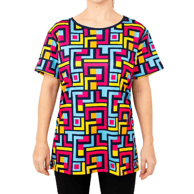 Arcade - Adventurous - Womens Training T-Shirt Notch Collar Peter Pan Collar Cowl Neck Arcade - Adventurous - Womens Training T-Shirt Notch Collar Peter Pan Collar Cowl Neck