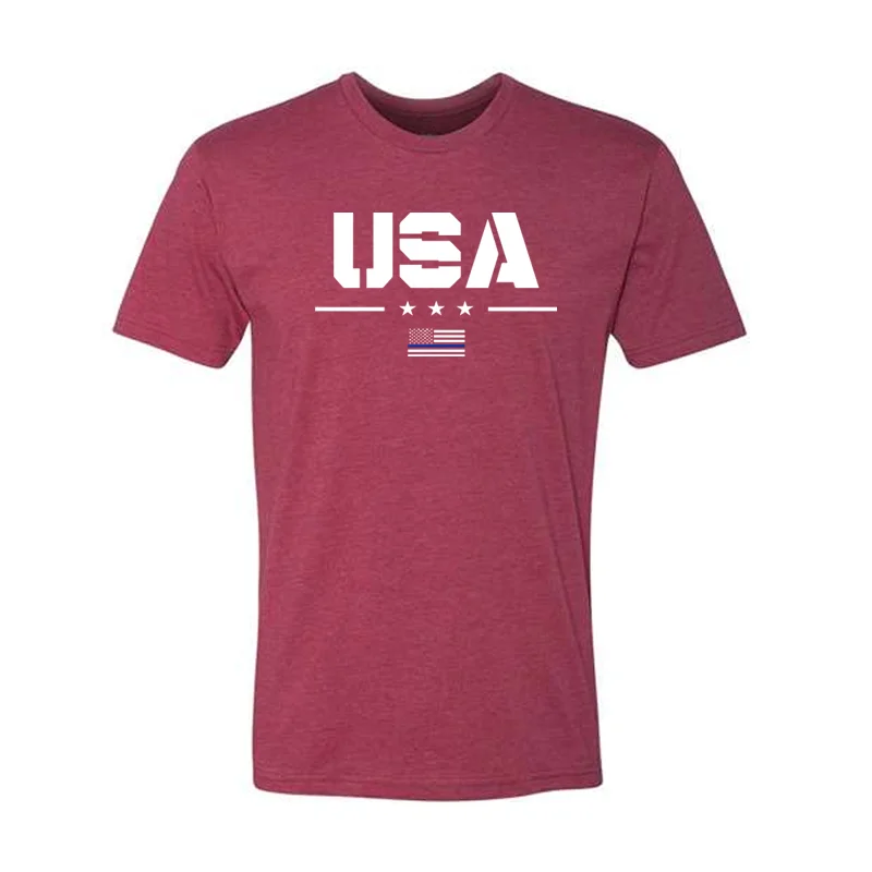 Thin Blue Line USA Logo T-shirt, Unisex Striped Floral Plaid
