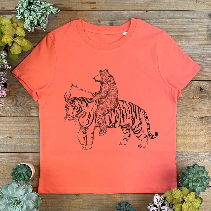 Tiger and Bear Women's T-Shirt Cashmere Blend Cotton Blend Poly Blend