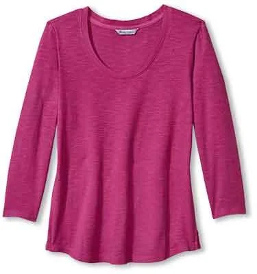 Tommy Bahama Women's Ashby Isles Rib 3/4 Sleeve Scoop T-Shirt - Island Sunset Nylon Fabric Polyester Fabric Spandex Fabric Tommy Bahama Women's Ashby Isles Rib 3/4 Sleeve Scoop T-Shirt - Island Sunset Nylon Fabric Polyester Fabric Spandex Fabric