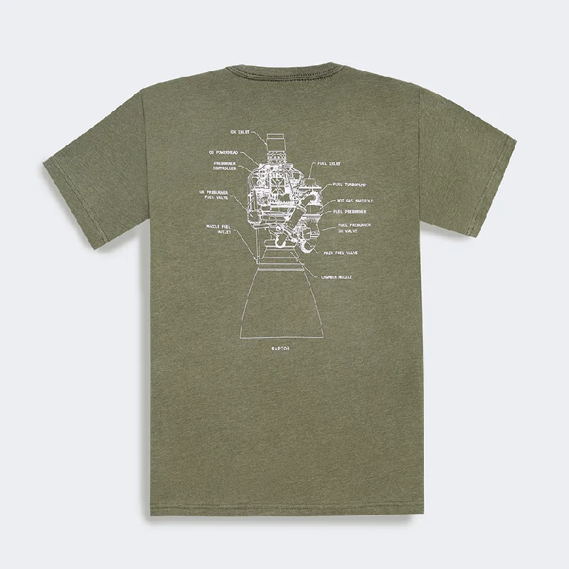 Unisex Raptor Schematic T-shirt Fleece Fabric Down Fabric Feather Fabric