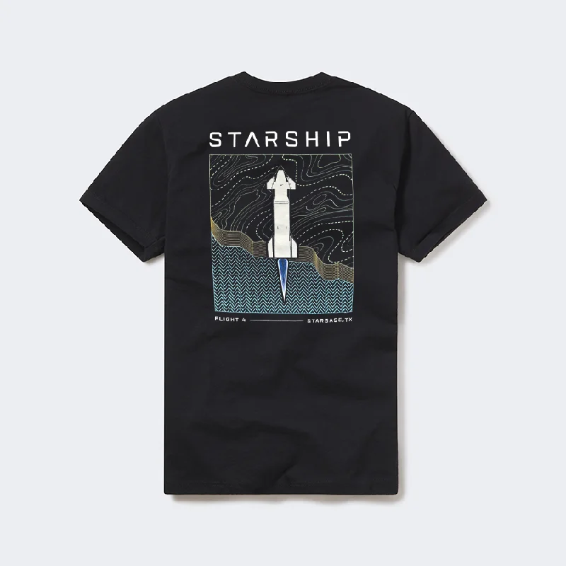 Unisex Starship Flight 4 T-Shirt Front Pockets Side Pockets Patch Pockets