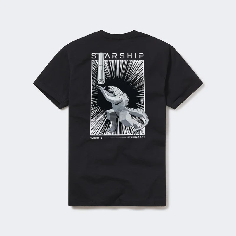 Unisex Starship Flight 5 T-Shirt Notch Collar Peter Pan Collar Cowl Neck