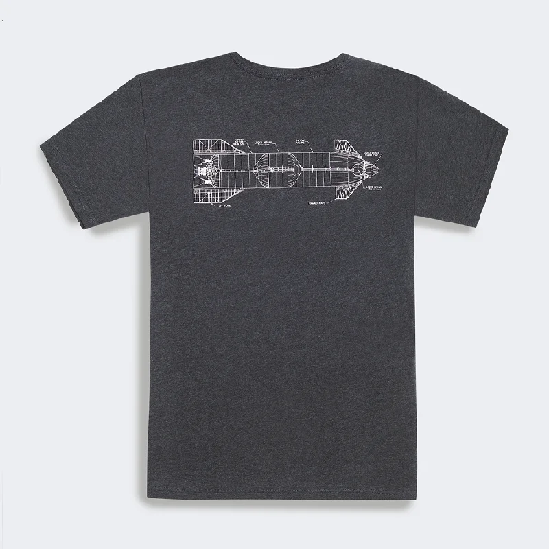 Unisex Starship Schematic T-shirt Cotton Fabric Linen Fabric Terry Fabric