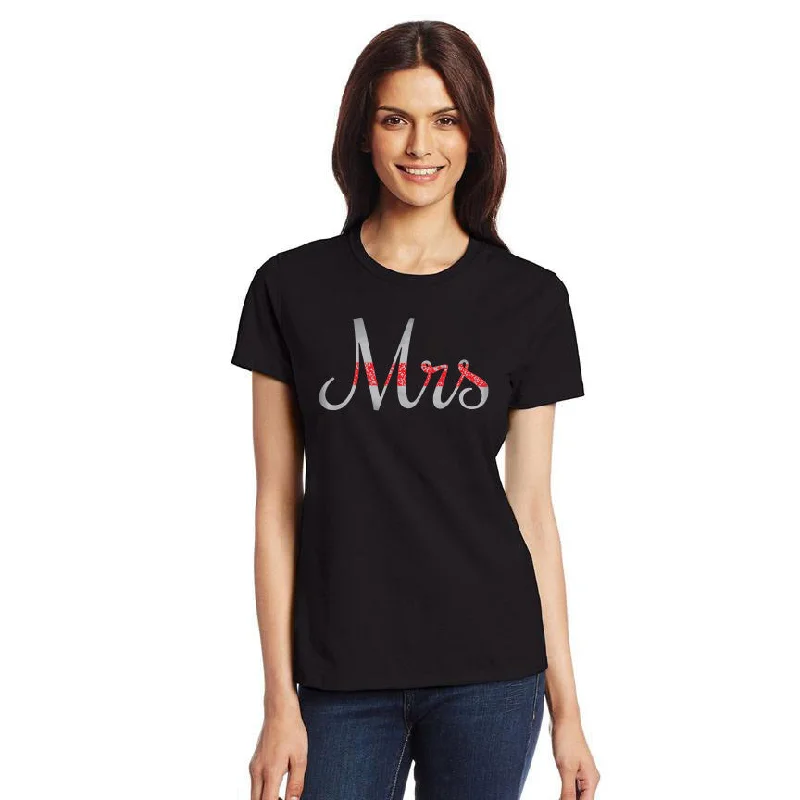 Woman's Short Sleeve Thin Red Line T-Shirt - Mrs. Ribbed T-Shirt High Neck Heavyweight Woman's Short Sleeve Thin Red Line T-Shirt - Mrs. Ribbed T-Shirt High Neck Heavyweight