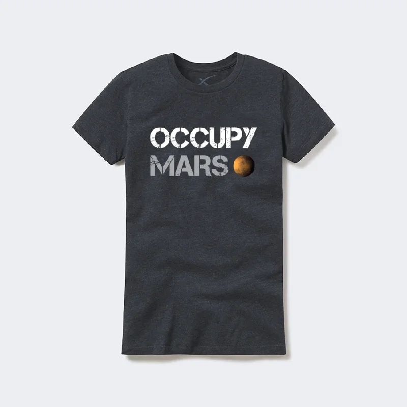 Women's Occupy Mars T-Shirt Mesh Fabric Canvas Fabric Denim Fabric