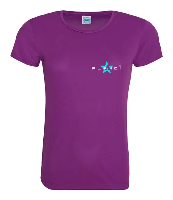 Women's T-Shirt | FLANCI Logo Hi Viz | Purple Spandex Blend Rayon Blend Denim Blend