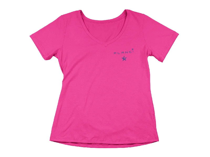 SALE Women's T-shirt | FLANCI Logo Hot Pink Print Jacquard Patchwork