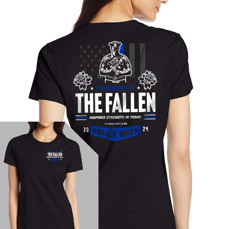 Women's T-Shirt - Police Week 2024, Limited Edition Zippered Front Buttoned Front Snap Front Women's T-Shirt - Police Week 2024, Limited Edition Zippered Front Buttoned Front Snap Front