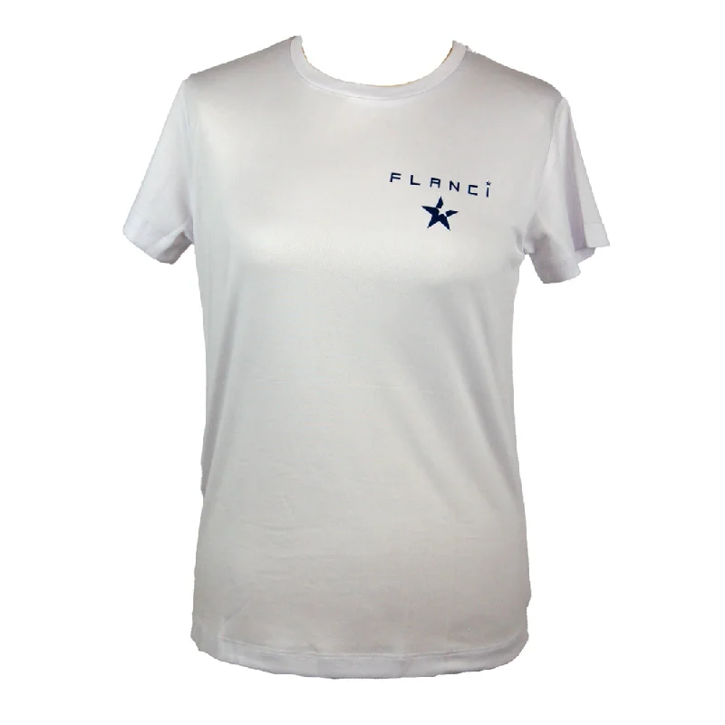 Women's T-Shirt | FLANCI Logo Hi Viz | White Anti-Shrink Durable Soft