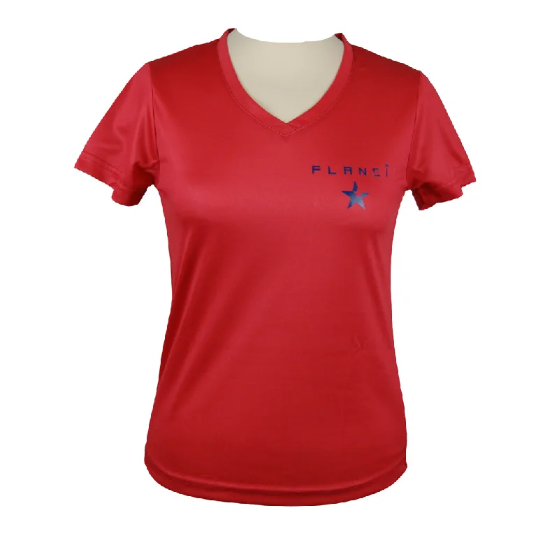 Women's T-Shirt | FLANCI Logo Red Fashionable Trendy Casual