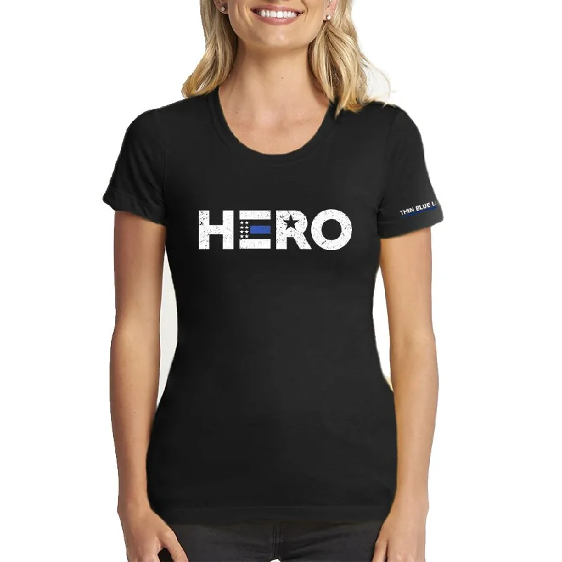 Women's T-Shirt, HERO - Thin Blue Line USA Layered Multi-layer Single Layer