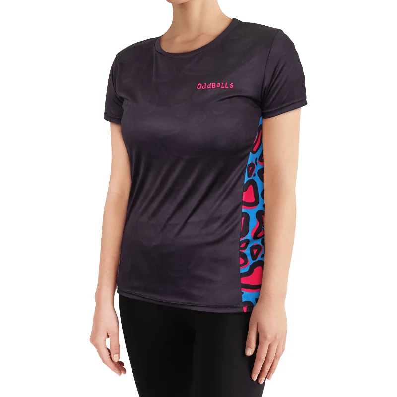 Lazy Leopard - Tech Fit - Womens Training T-Shirt Rayon Velvet Corduroy